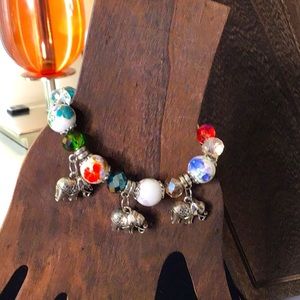 Elephant Charm Stretch Bracelet